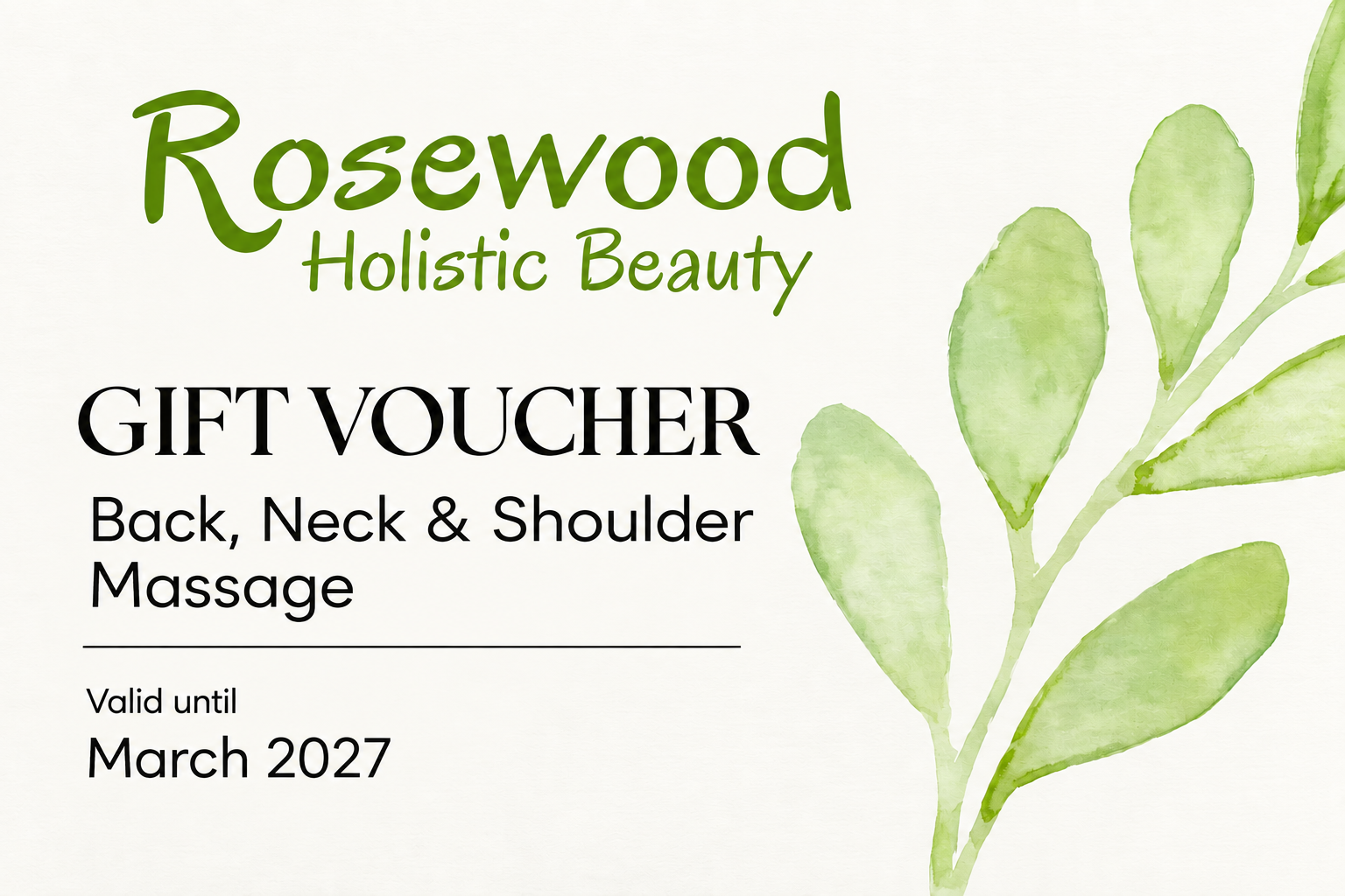 Back, Neck & Shoulder Massage - Rosewood Holistic Beauty